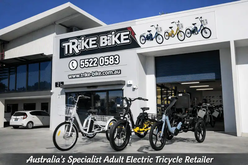 Trike Bike Australia showroom with adult electric tricycles on display